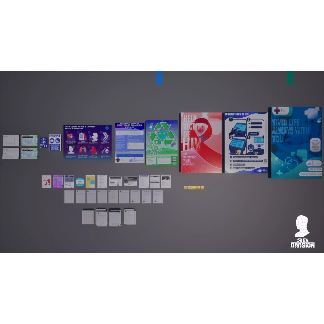 Modern Hospital Reception 3D Model – Low Poly PBR Game Asset, Unreal Engine - View 18