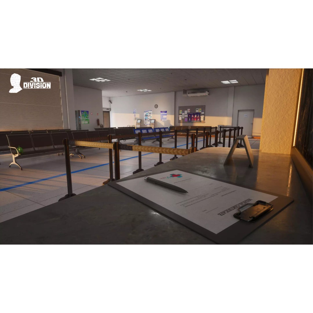 Modern Hospital Reception 3D Model – Low Poly PBR Game Asset, Unreal Engine - View 4