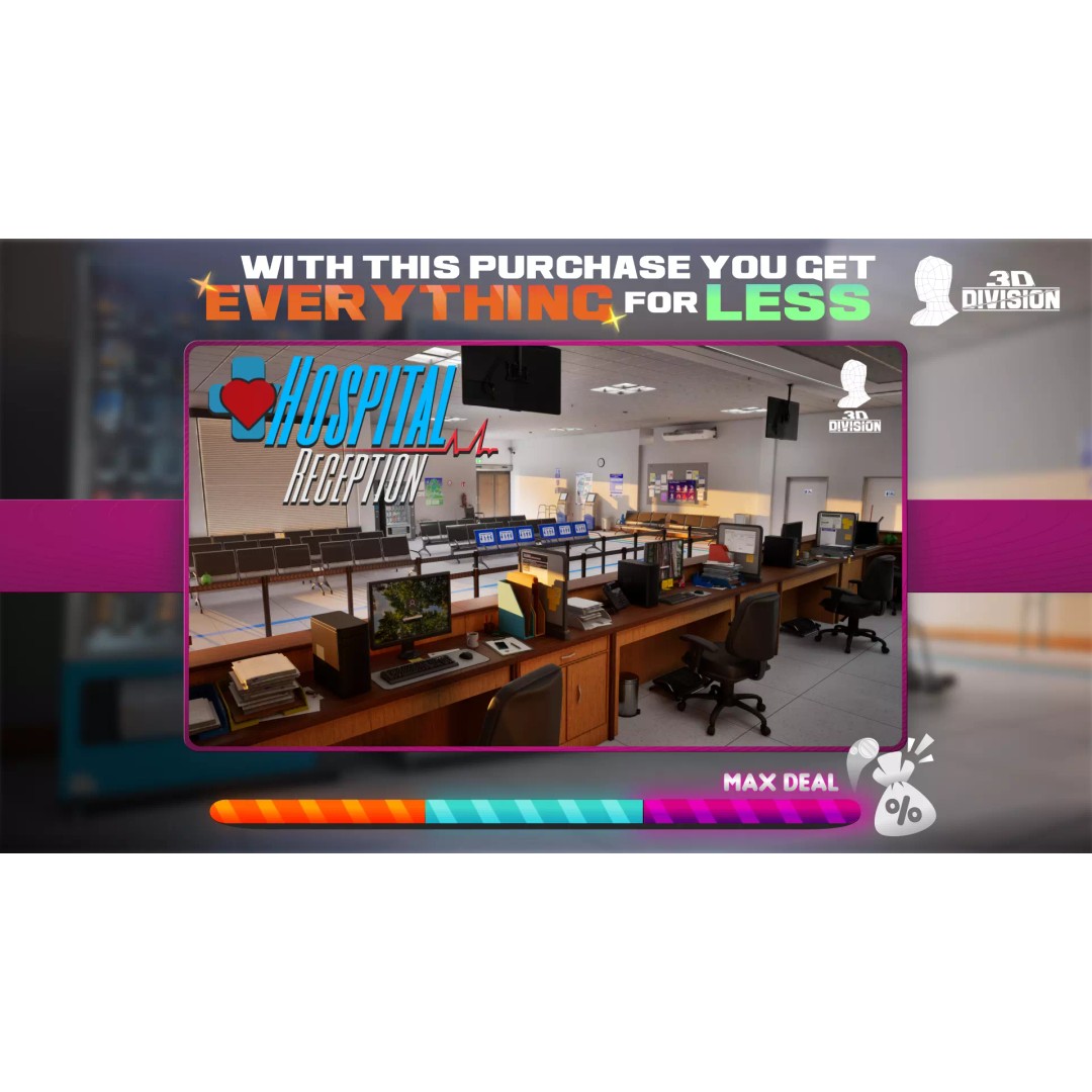 Modern Hospital Reception 3D Model – Low Poly PBR Game Asset, Unreal Engine - View 5