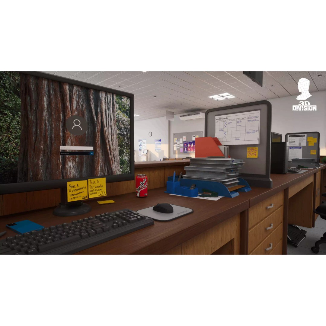 Modern Hospital Reception 3D Model – Low Poly PBR Game Asset, Unreal Engine - View 8