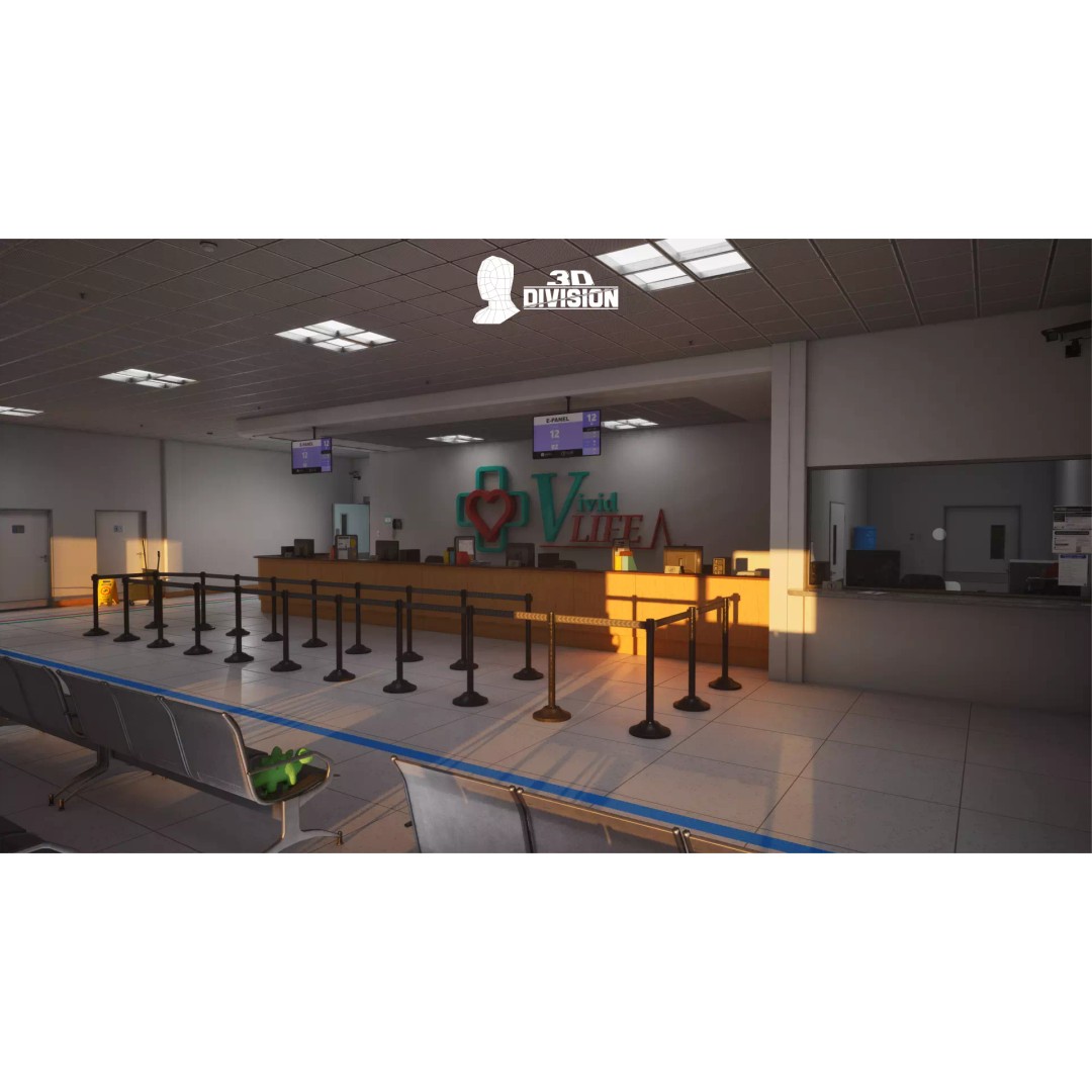 Modern Hospital Reception 3D Model – Low Poly PBR Game Asset, Unreal Engine - View 9