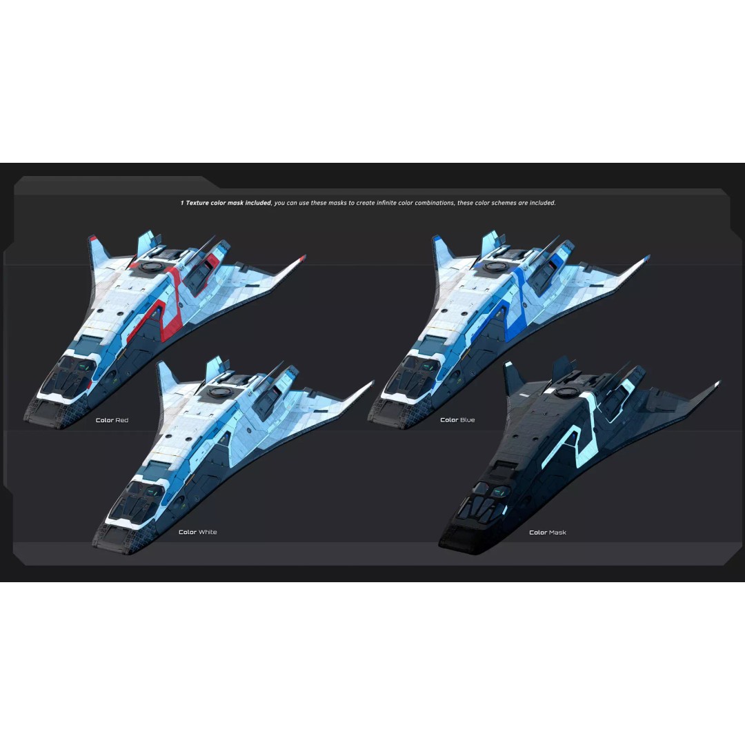 ARES 8 Shuttle 3D Model – Low Poly Spacecraft, FBX, PBR Textures - View 15