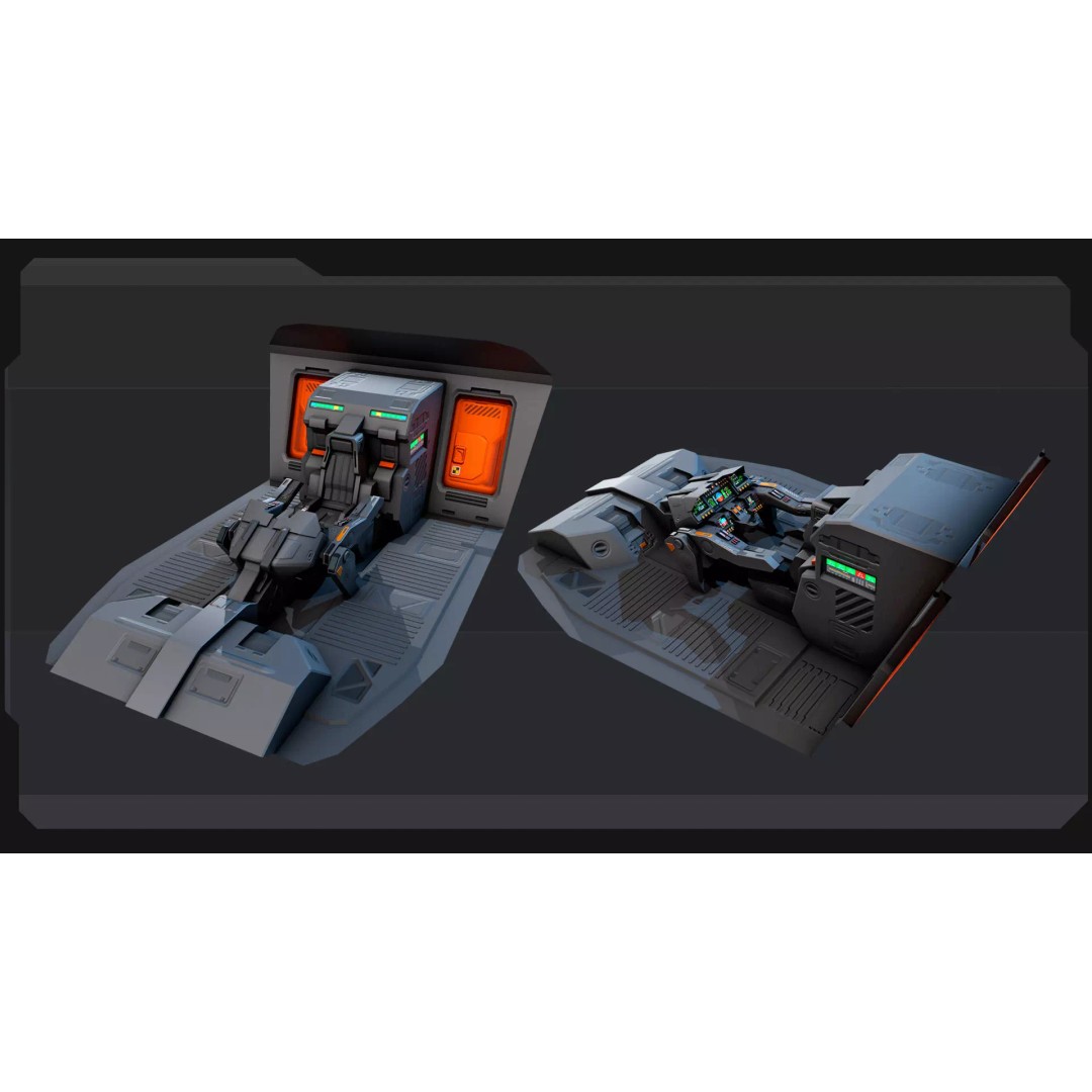 ARES 8 Shuttle 3D Model – Low Poly Spacecraft, FBX, PBR Textures - View 9
