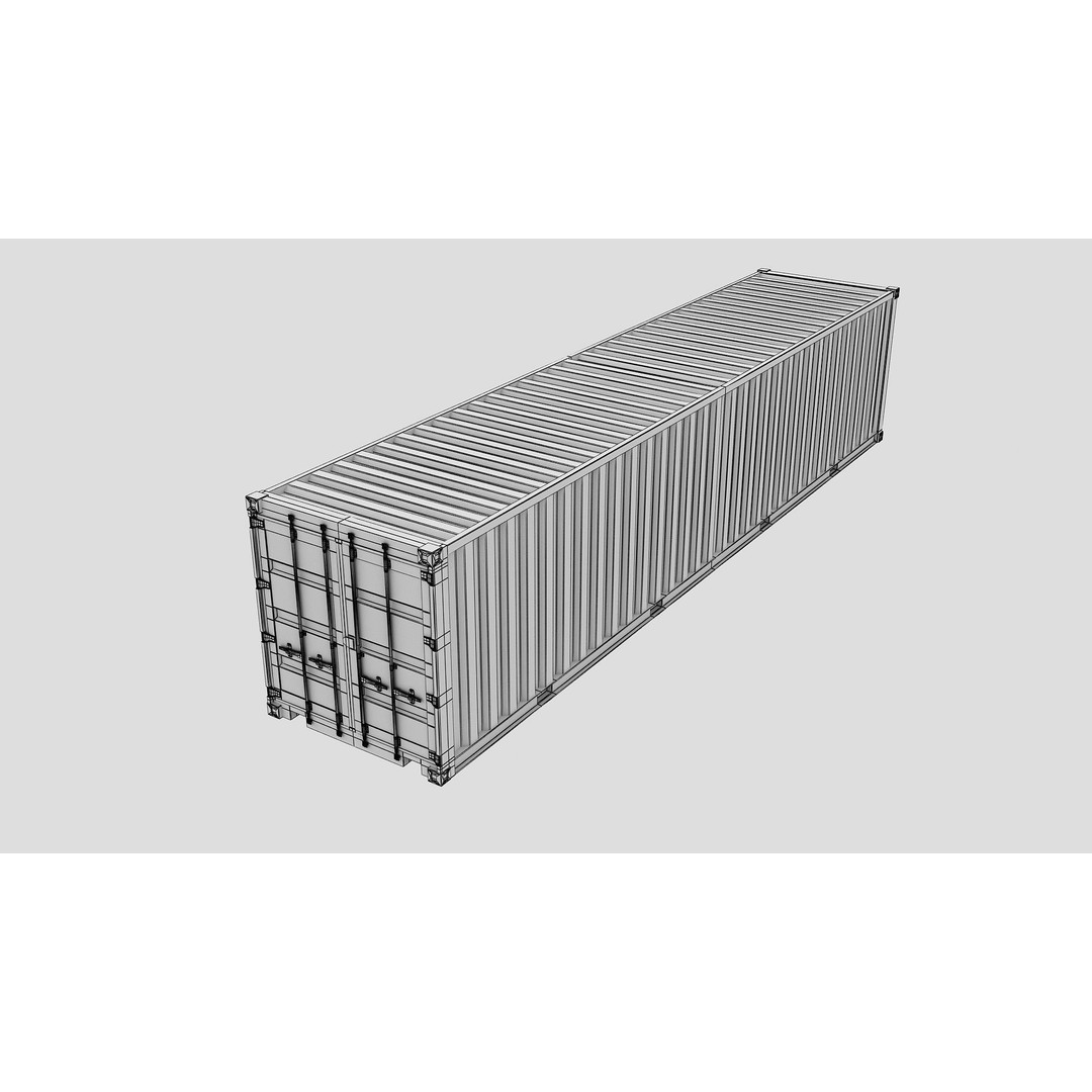 Cargo Shipping Container 3D Model – Low Poly Game Asset, FBX, OBJ
