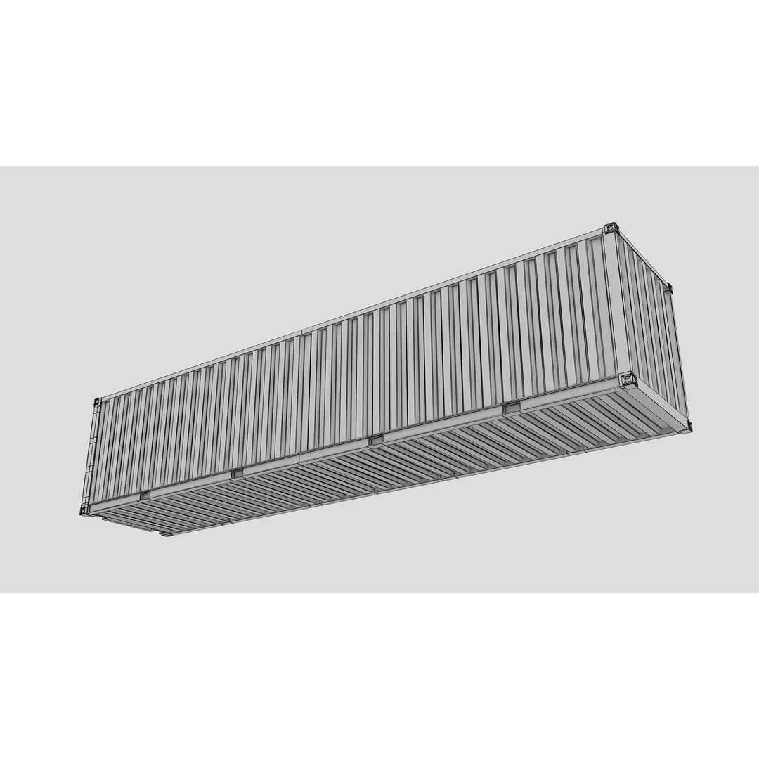 Cargo Shipping Container 3D Model – Low Poly Game Asset, FBX, OBJ - View 15
