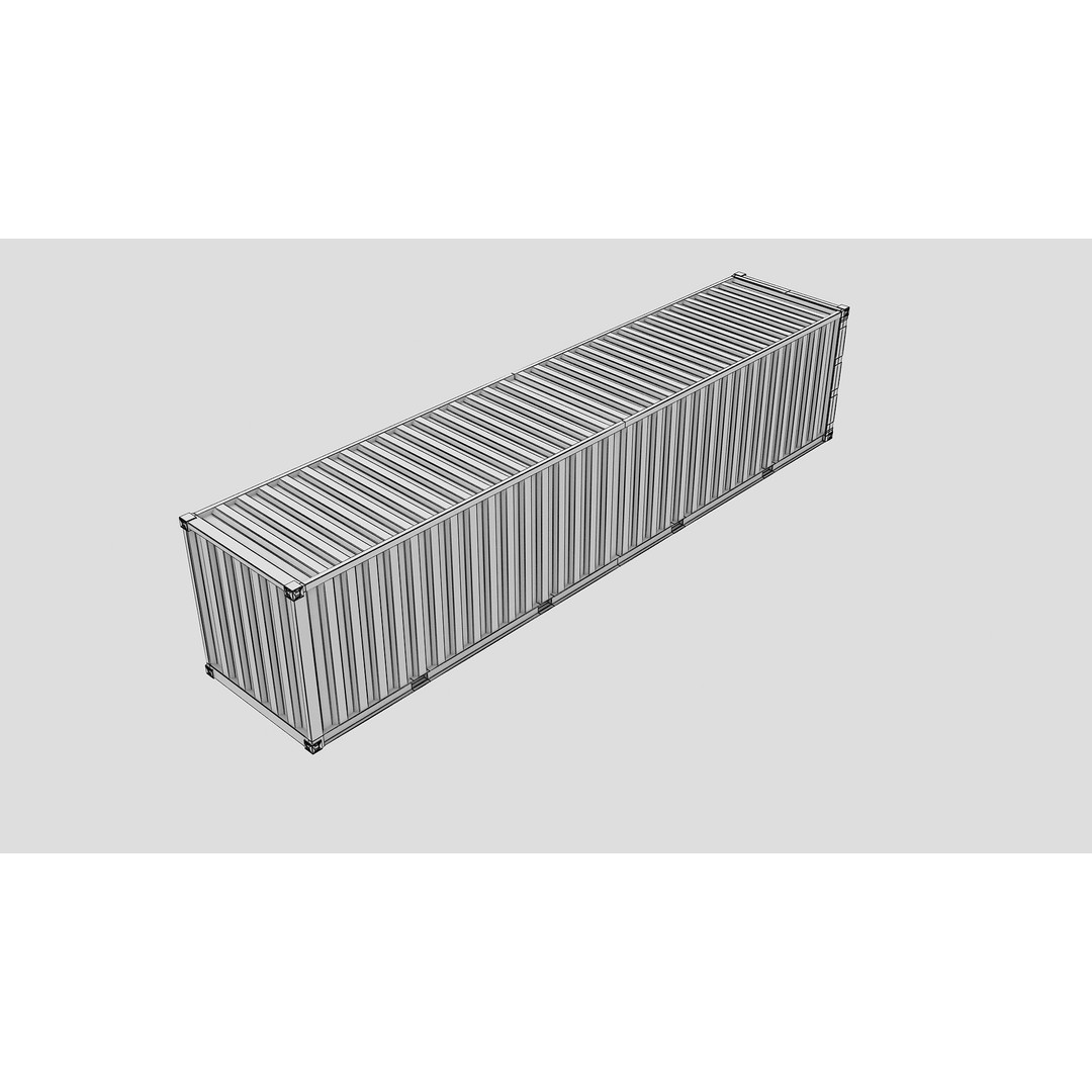 Cargo Shipping Container 3D Model – Low Poly Game Asset, FBX, OBJ - View 17