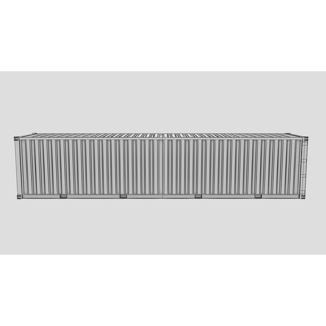 Cargo Shipping Container 3D Model – Low Poly Game Asset, FBX, OBJ - View 20