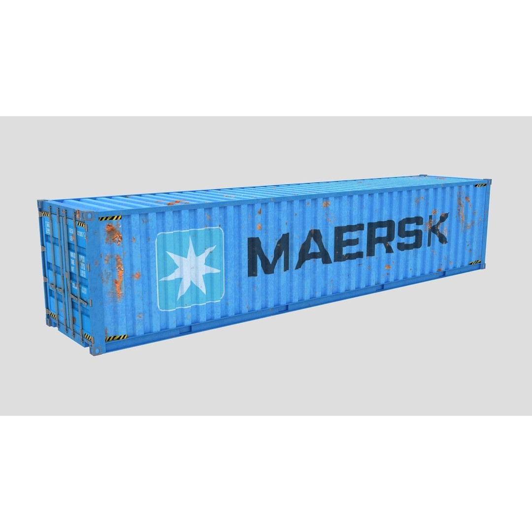 Cargo Shipping Container 3D Model – Low Poly Game Asset, FBX, OBJ - View 3