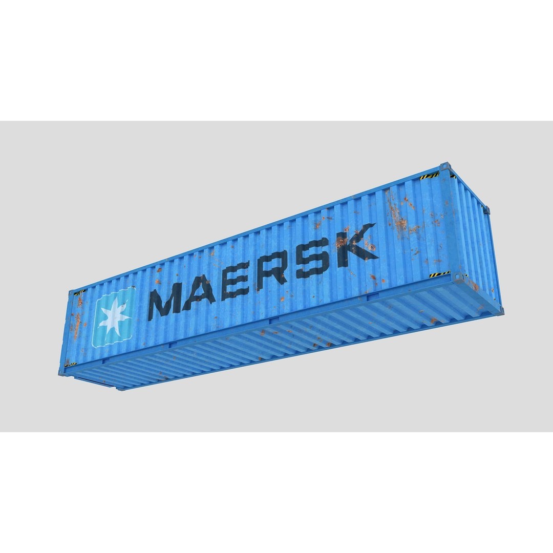 Cargo Shipping Container 3D Model – Low Poly Game Asset, FBX, OBJ - View 5