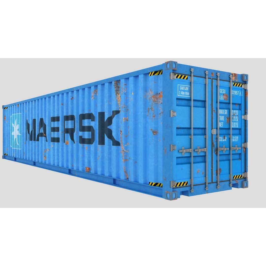 Cargo Shipping Container 3D Model – Low Poly Game Asset, FBX, OBJ - View 6