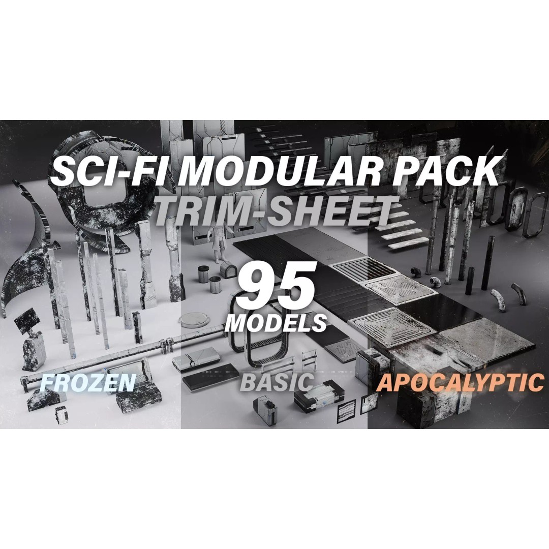 Modular Sci-Fi 3D Model – Low Poly Environment Kit, FBX