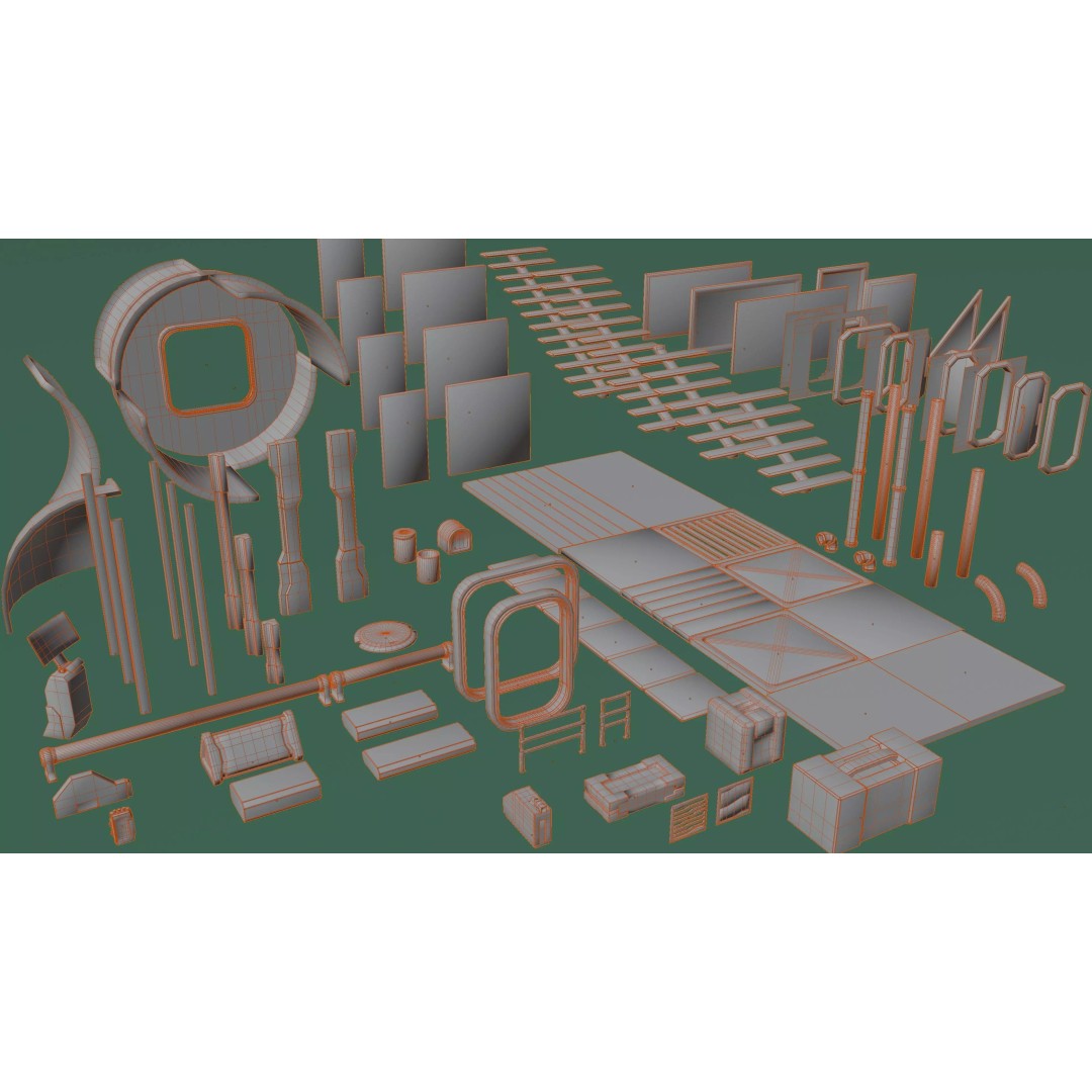 Modular Sci-Fi 3D Model – Low Poly Environment Kit, FBX - View 15