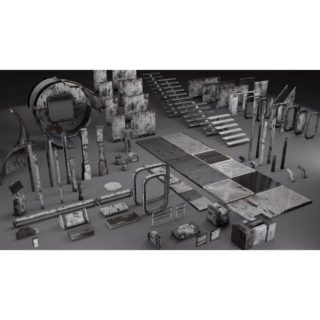 Modular Sci-Fi 3D Model – Low Poly Environment Kit, FBX - View 2