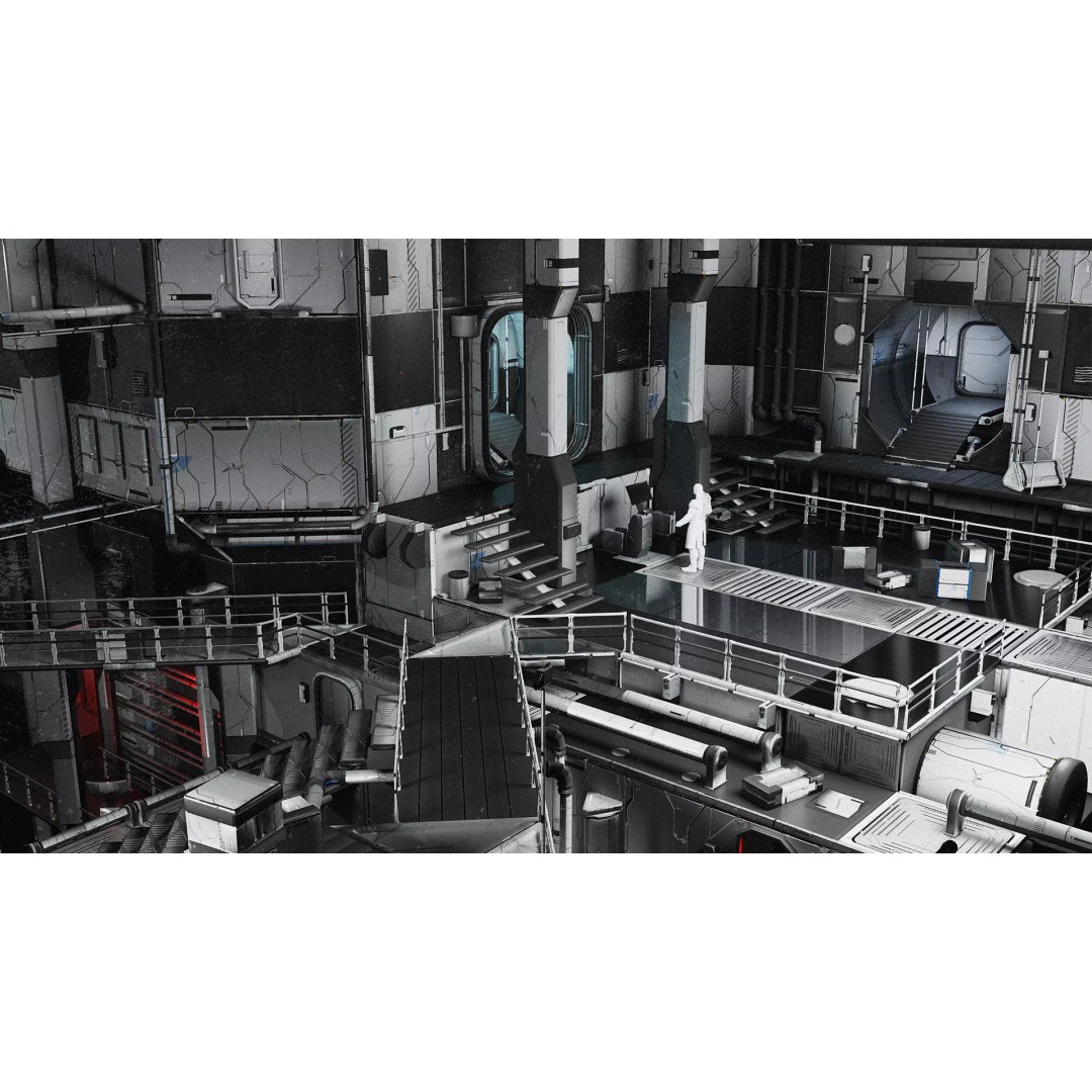 Modular Sci-Fi 3D Model – Low Poly Environment Kit, FBX - View 5