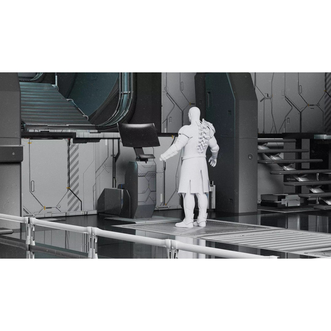 Modular Sci-Fi 3D Model – Low Poly Environment Kit, FBX - View 8
