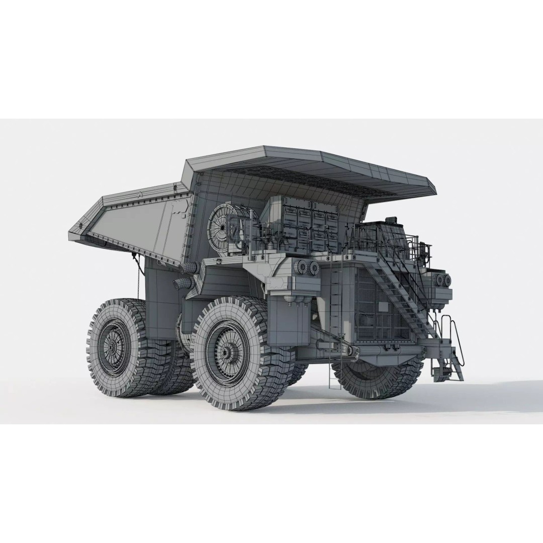 Mining Truck 3D Model – Detailed Industrial Vehicle, FBX, OBJ - View 14