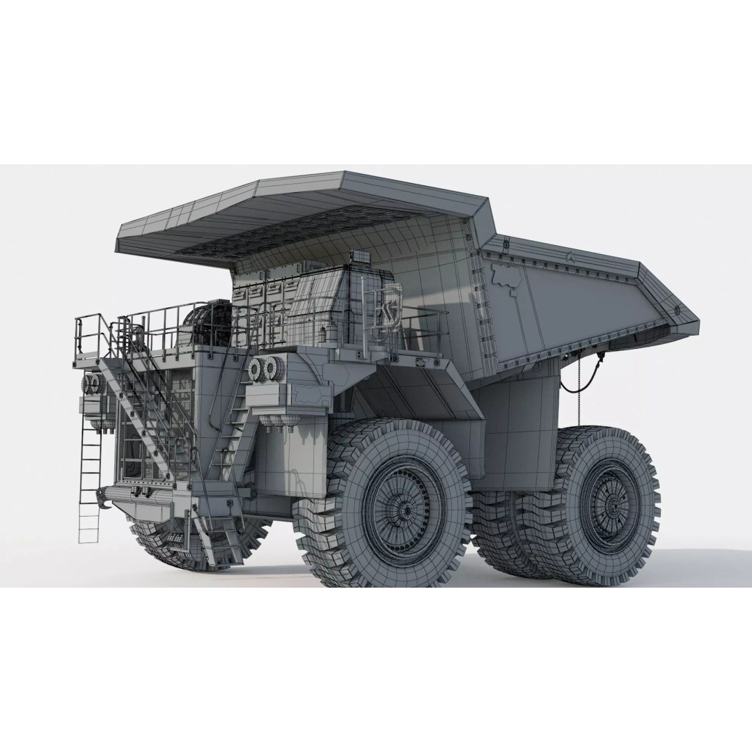 Mining Truck 3D Model – Detailed Industrial Vehicle, FBX, OBJ - View 16