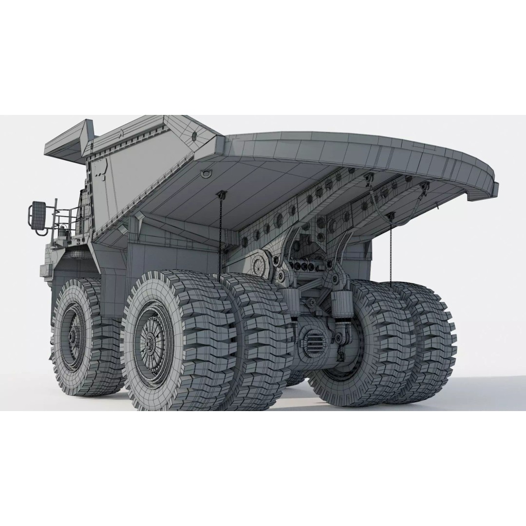 Mining Truck 3D Model – Detailed Industrial Vehicle, FBX, OBJ - View 17