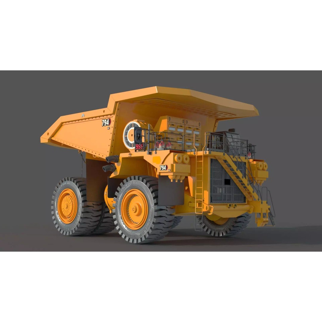 Mining Truck 3D Model – Detailed Industrial Vehicle, FBX, OBJ - View 4