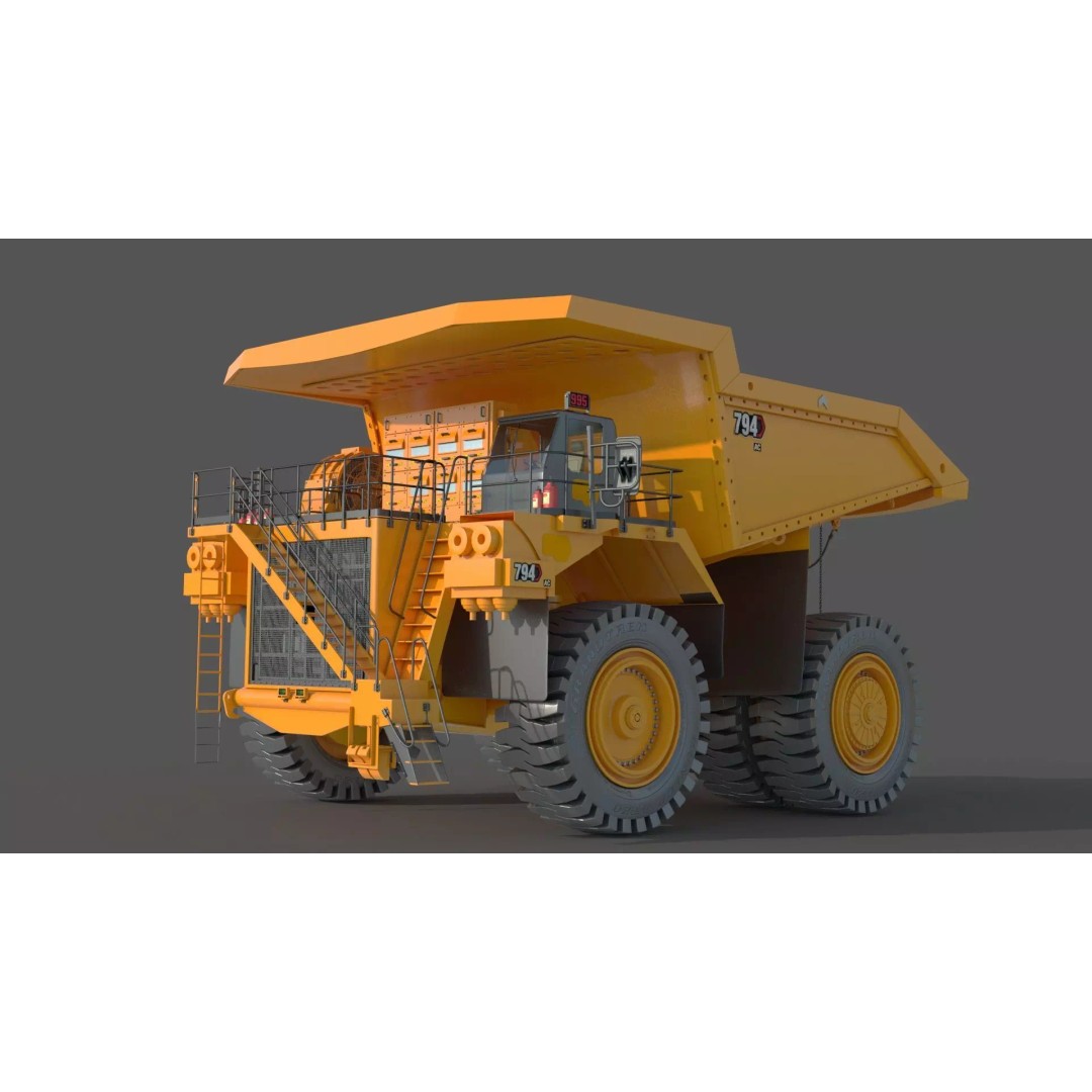 Mining Truck 3D Model – Detailed Industrial Vehicle, FBX, OBJ - View 5
