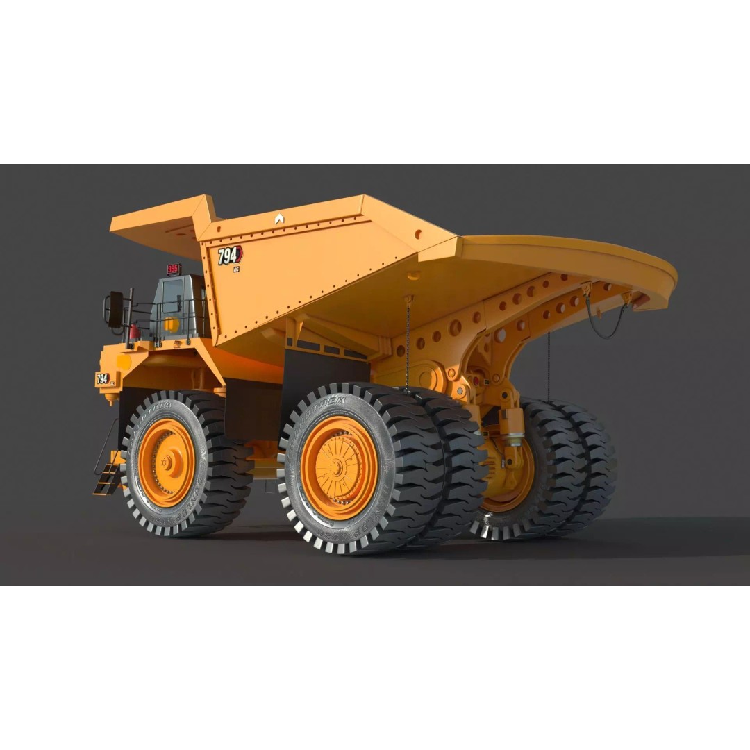 Mining Truck 3D Model – Detailed Industrial Vehicle, FBX, OBJ - View 6