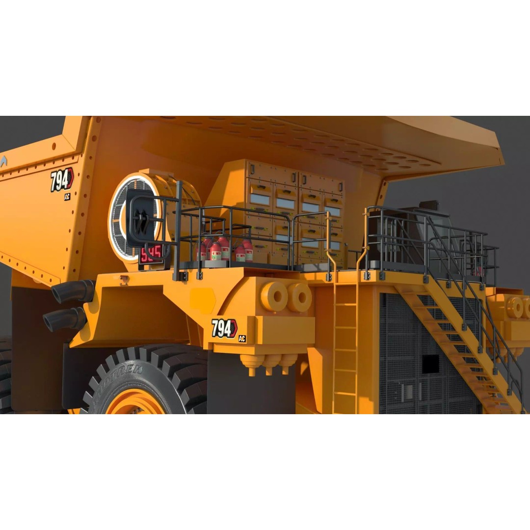 Mining Truck 3D Model – Detailed Industrial Vehicle, FBX, OBJ - View 8
