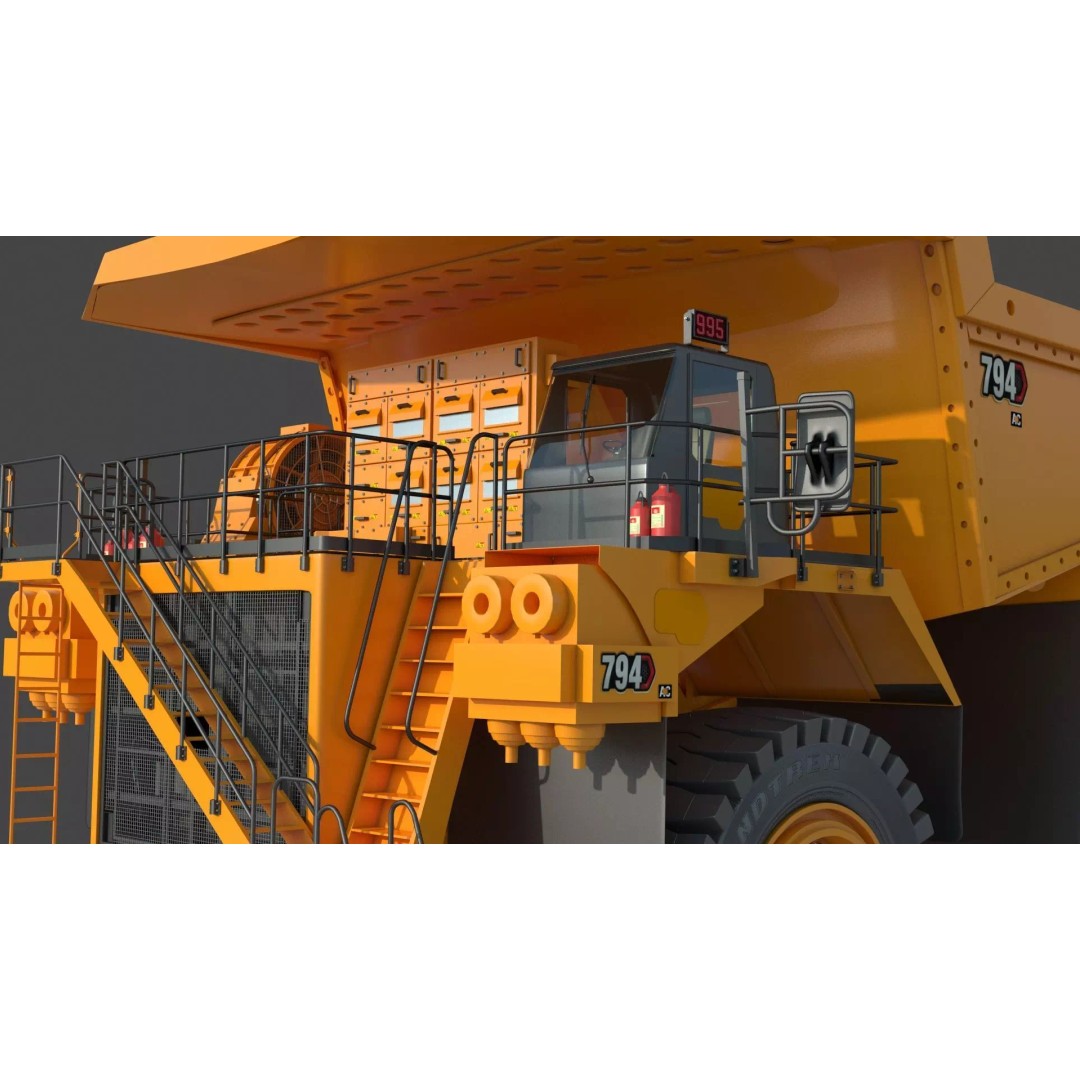 Mining Truck 3D Model – Detailed Industrial Vehicle, FBX, OBJ - View 9