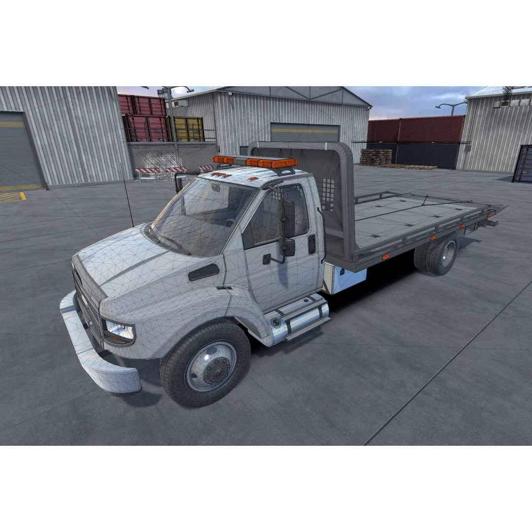 Rollback Towing Truck 3D Model – Low Poly Game Asset for Unity - View 21