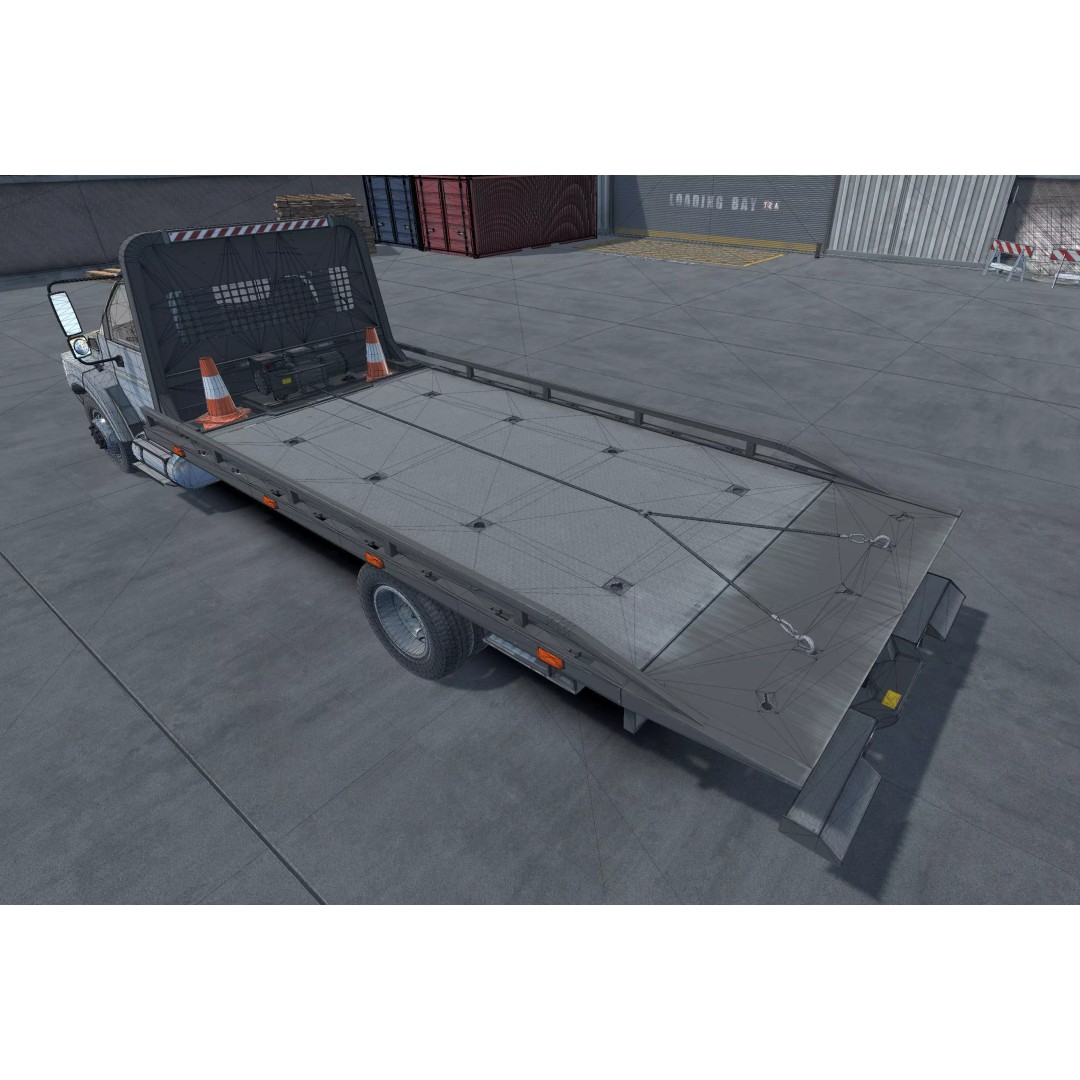Rollback Towing Truck 3D Model – Low Poly Game Asset for Unity - View 22