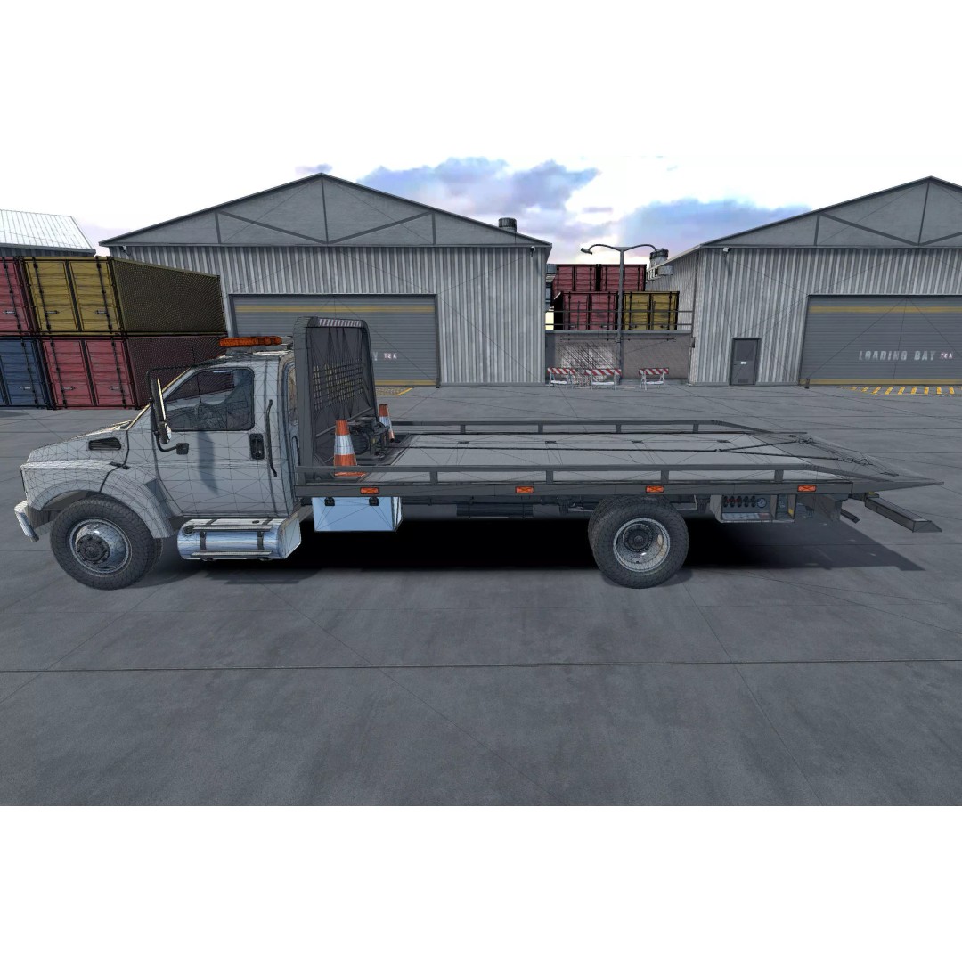 Rollback Towing Truck 3D Model – Low Poly Game Asset for Unity - View 24