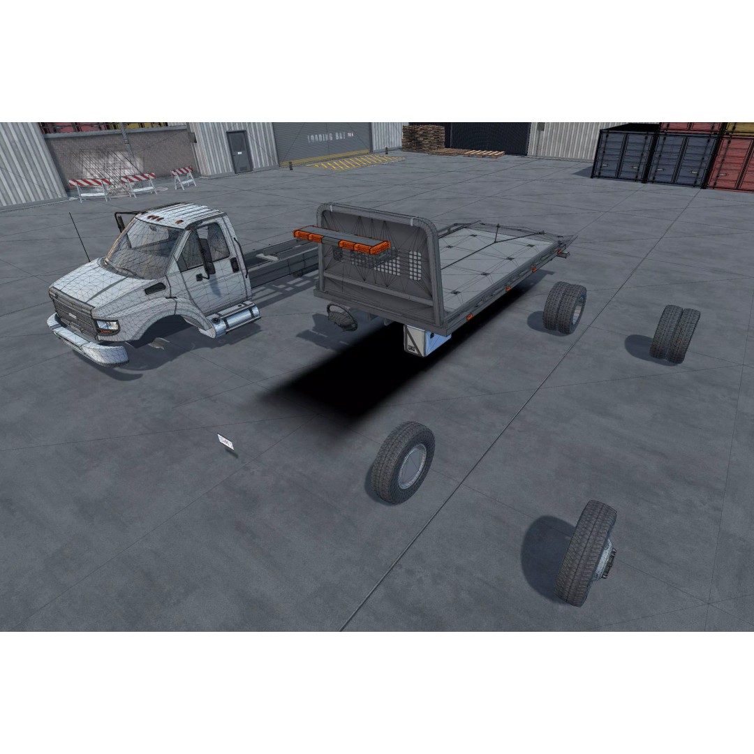 Rollback Towing Truck 3D Model – Low Poly Game Asset for Unity - View 25
