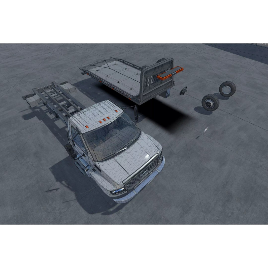 Rollback Towing Truck 3D Model – Low Poly Game Asset for Unity - View 27