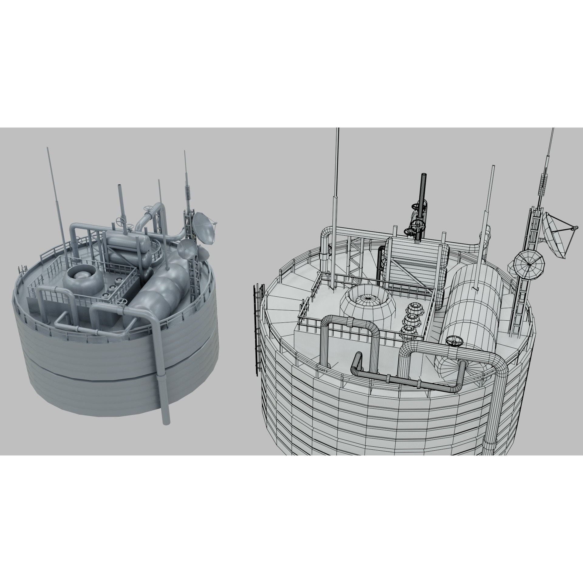 Sci-Fi Industrial Base - Game-Ready 3D Model - View 10