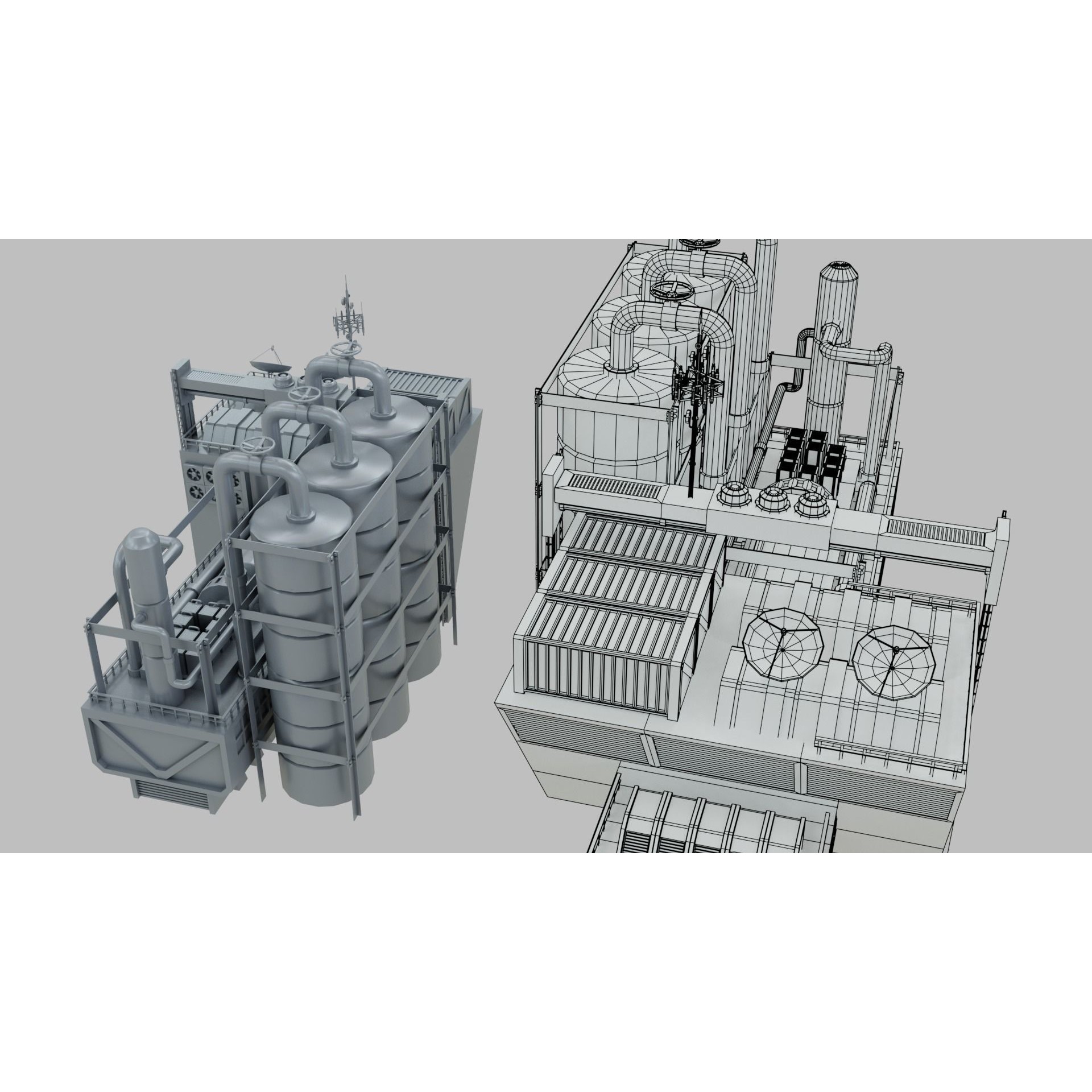 Sci-Fi Industrial Base - Game-Ready 3D Model - View 12
