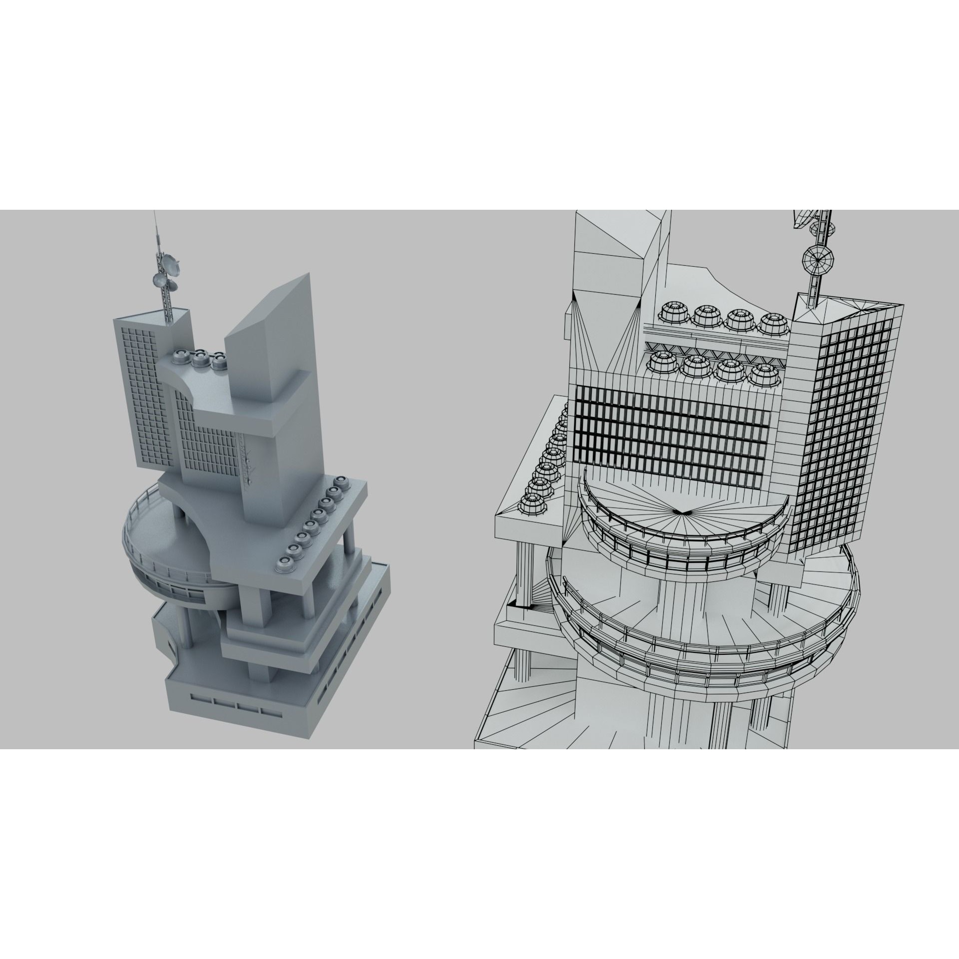 Sci-Fi Industrial Base - Game-Ready 3D Model - View 13