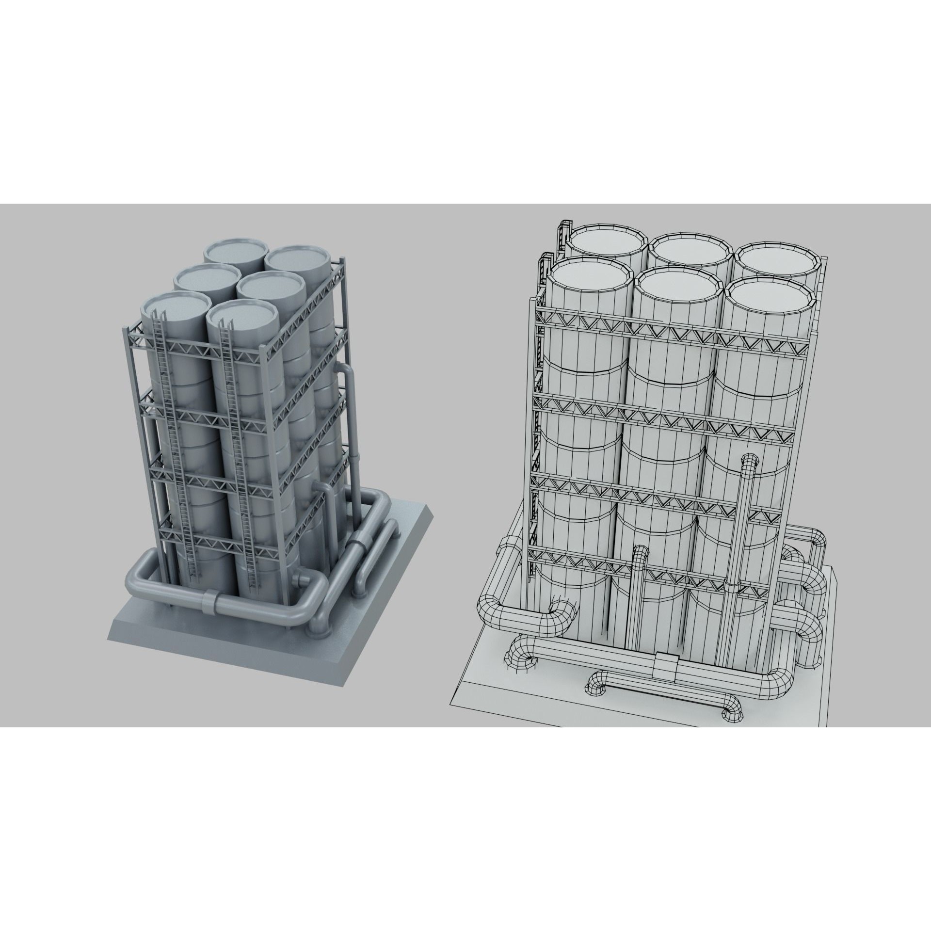 Sci-Fi Industrial Base - Game-Ready 3D Model - View 15