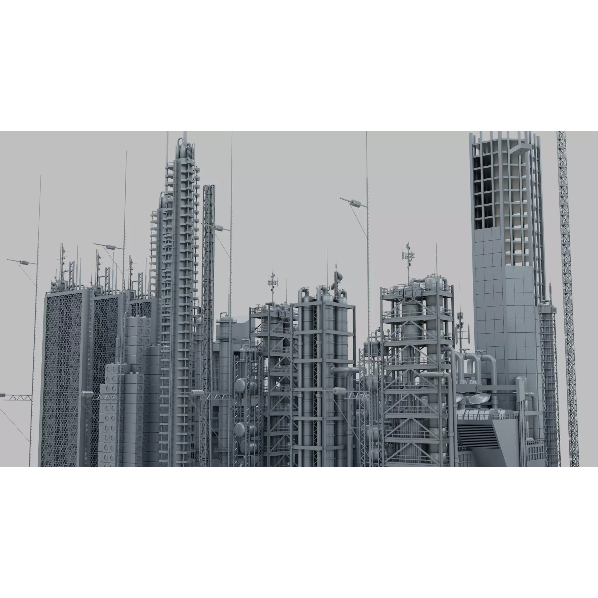 Sci-Fi Industrial Base - Game-Ready 3D Model - View 2