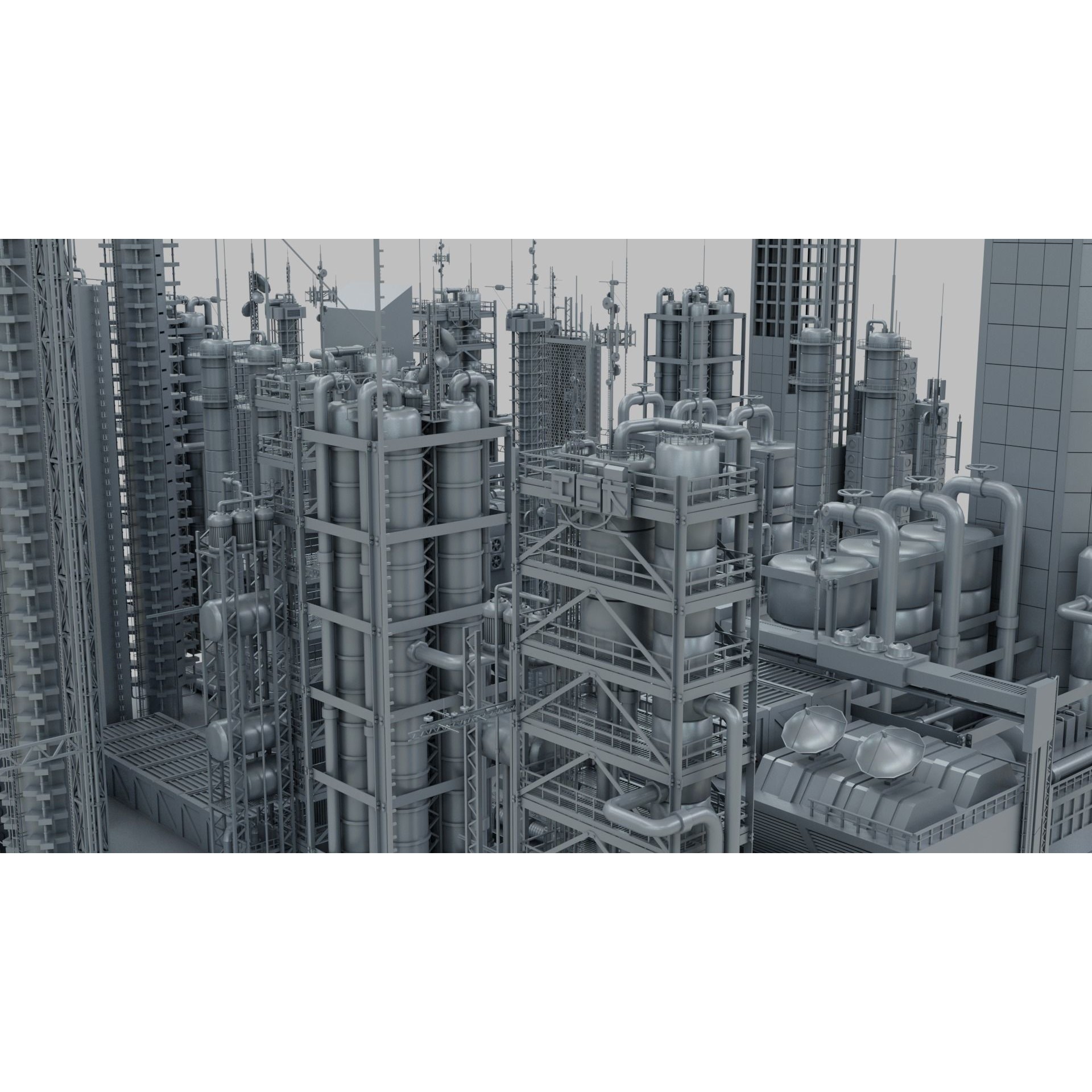Sci-Fi Industrial Base - Game-Ready 3D Model - View 6