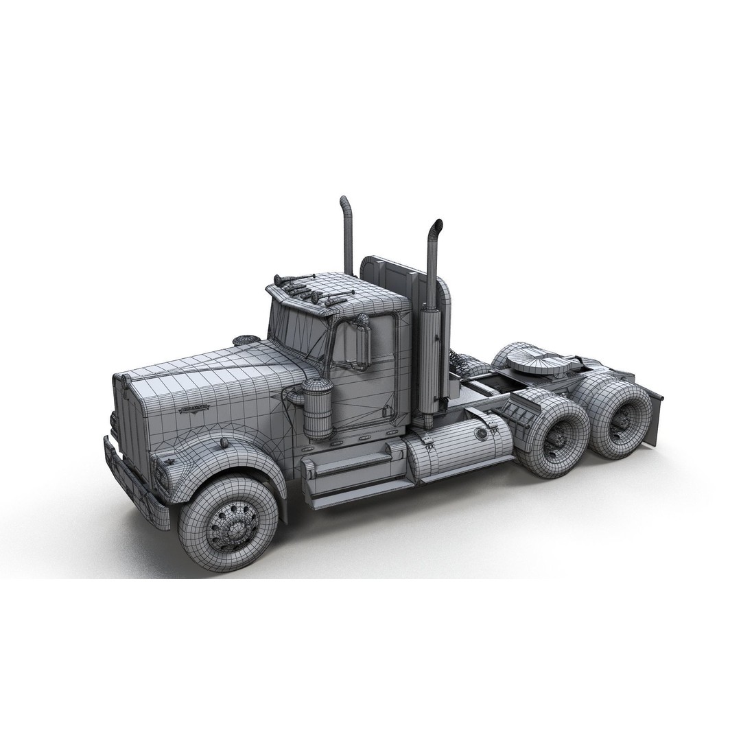 Kenworth W900A 3D Model – Low Poly Game Ready Truck with PBR Textures - View 18