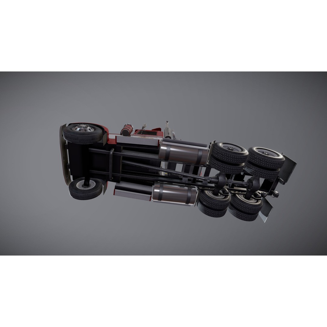 Kenworth W900A 3D Model – Low Poly Game Ready Truck with PBR Textures - View 26