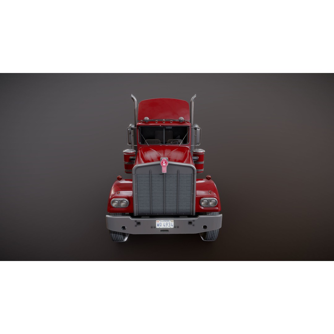 Kenworth W900A 3D Model – Low Poly Game Ready Truck with PBR Textures - View 27