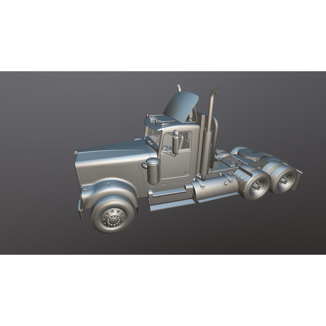 Kenworth W900A 3D Model – Low Poly Game Ready Truck with PBR Textures - View 37