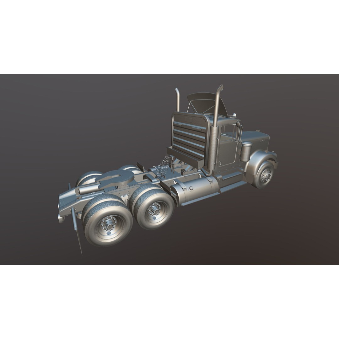 Kenworth W900A 3D Model – Low Poly Game Ready Truck with PBR Textures - View 38