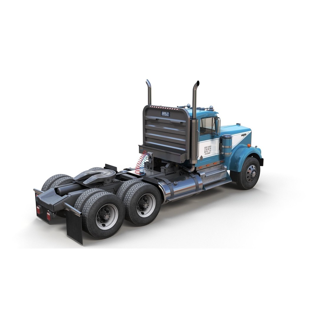 Kenworth W900A 3D Model – Low Poly Game Ready Truck with PBR Textures - View 4