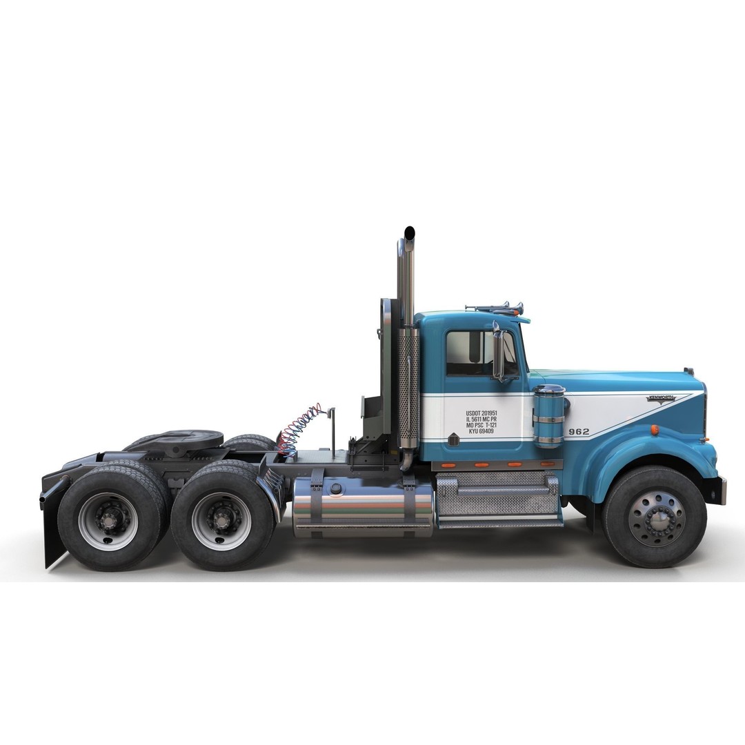 Kenworth W900A 3D Model – Low Poly Game Ready Truck with PBR Textures - View 5