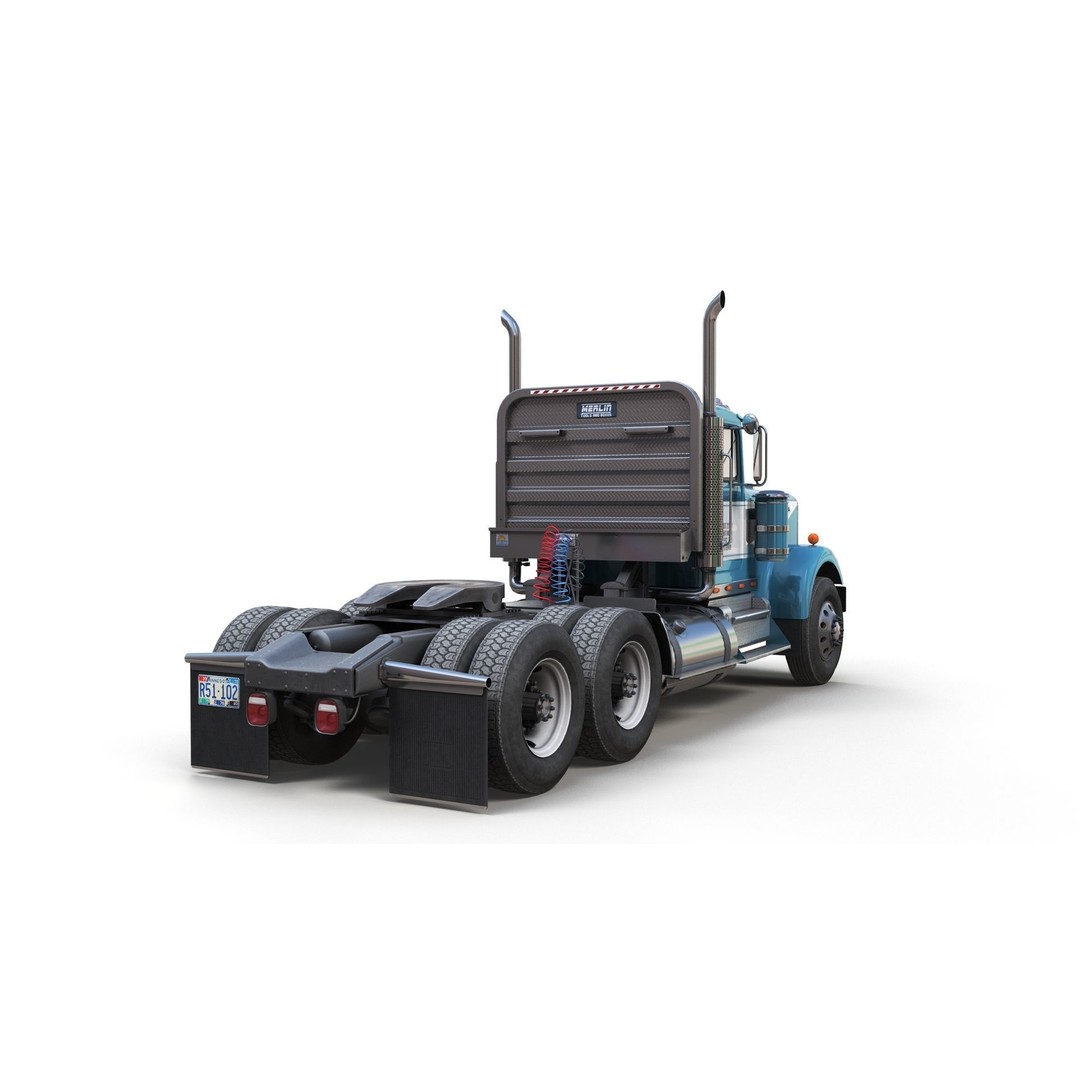 Kenworth W900A 3D Model – Low Poly Game Ready Truck with PBR Textures - View 8
