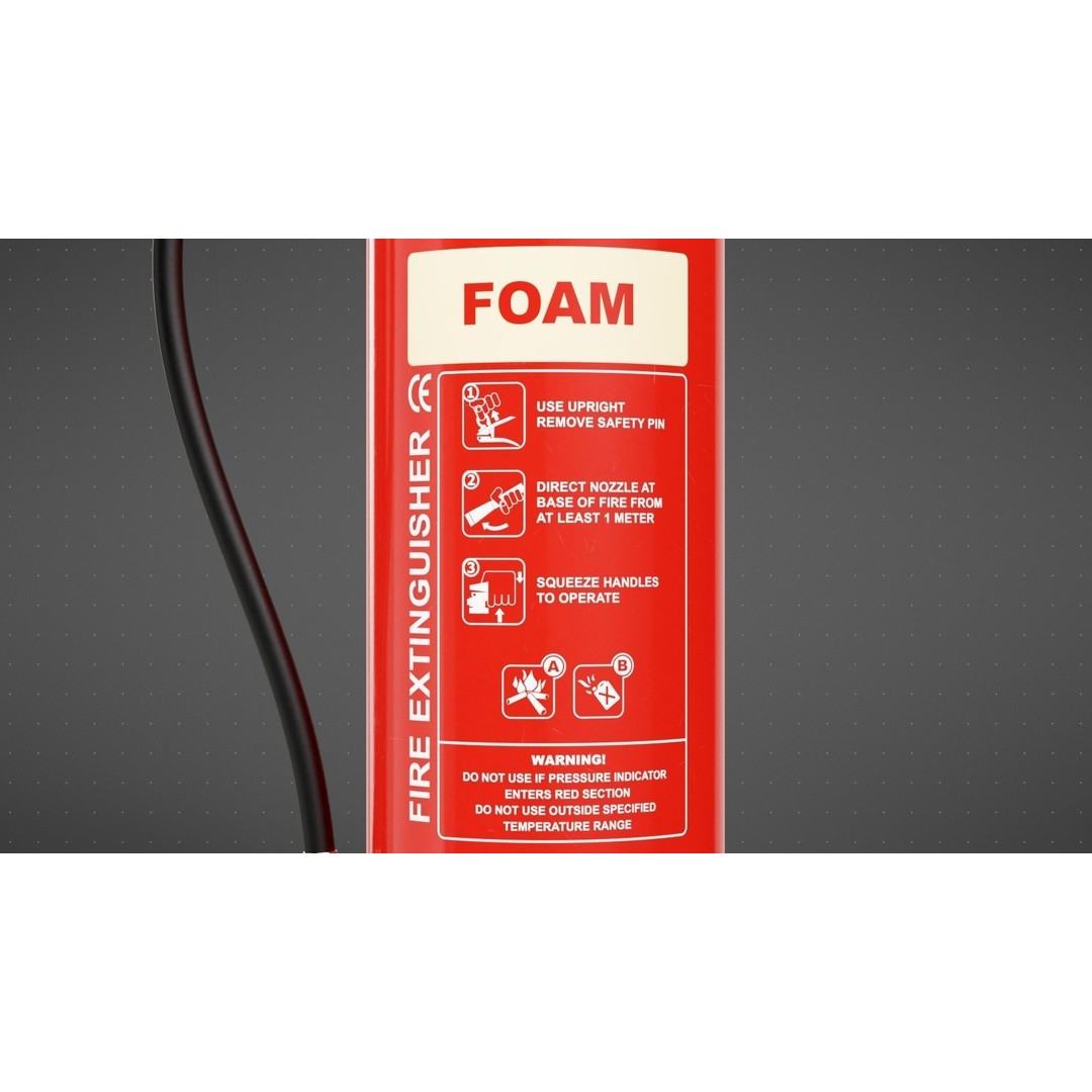 Foam Fire Extinguisher 3D Model – High Poly PBR Asset, Blender, FBX, OBJ - View 14