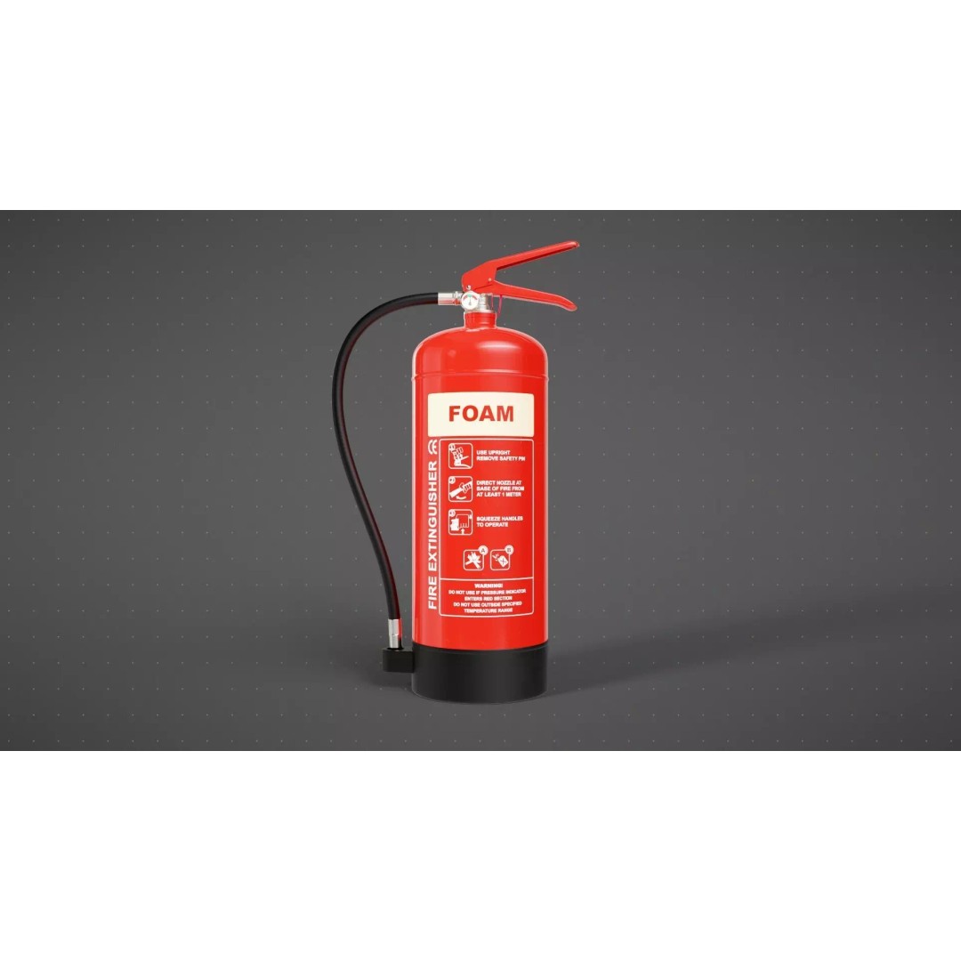 Foam Fire Extinguisher 3D Model – High Poly PBR Asset, Blender, FBX, OBJ - View 2