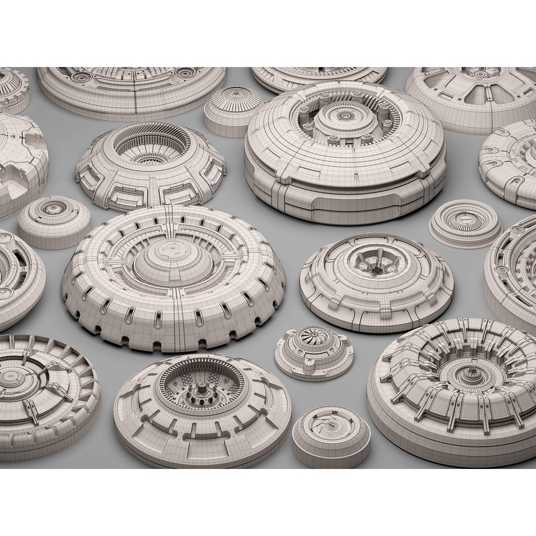Sci-Fi Kitbash 3D Model – Subdivision Ready, FBX & OBJ Formats