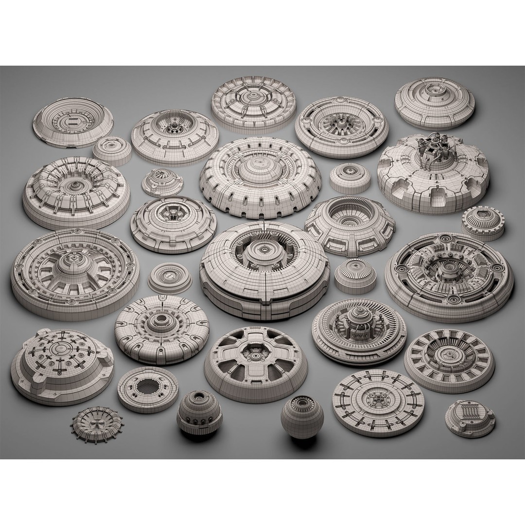 Sci-Fi Kitbash 3D Model – Subdivision Ready, FBX & OBJ Formats - View 3